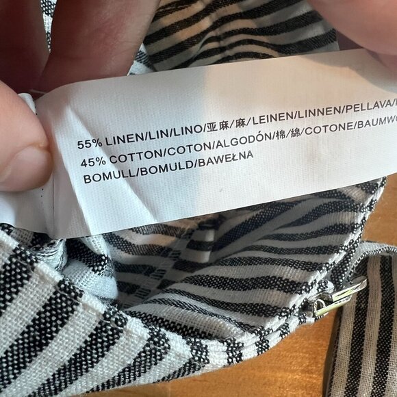 Evidnt Anthro High Rise Short SMALL White Gray Striped Linen Blend - Picture 7 of 10